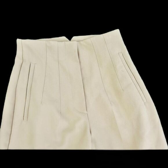 Zara High Waisted Cropped Camel Trouser Pants Women's Size XS - Picture 4 of 6